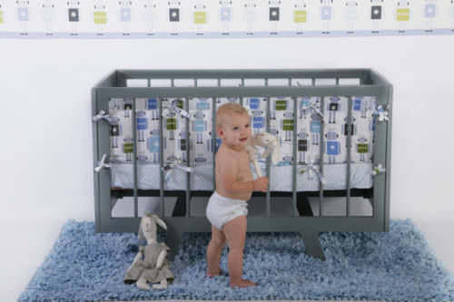 BabyBliss Robots 5piece Cot Set