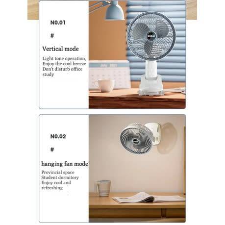 Portable Rechargeable Desktop Clamp Fan