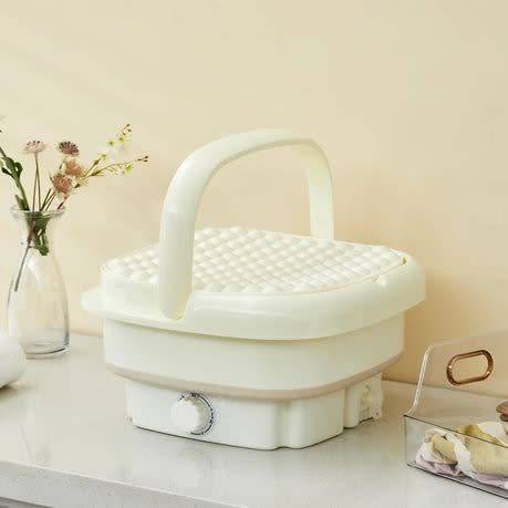 Semi-automatic washing machine, portable and foldable, - White