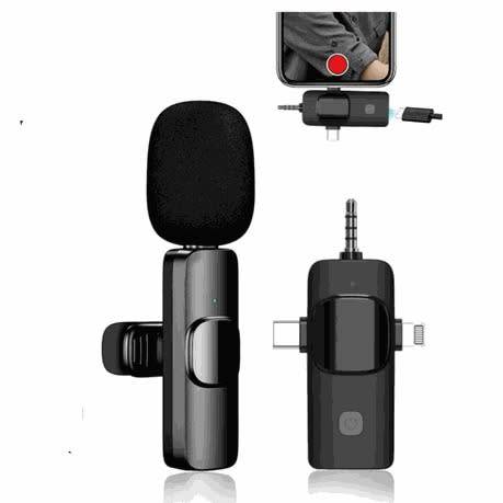 Wireless lapel microphone real-time usb Dual wireless microphones 2 in 1