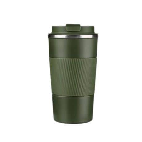 Insulated Travel Office Coffee Mug Stainless Steel Tumbler Cup 475ML - GREEN