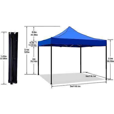 3mx3m Waterproof Gazebo - Blue