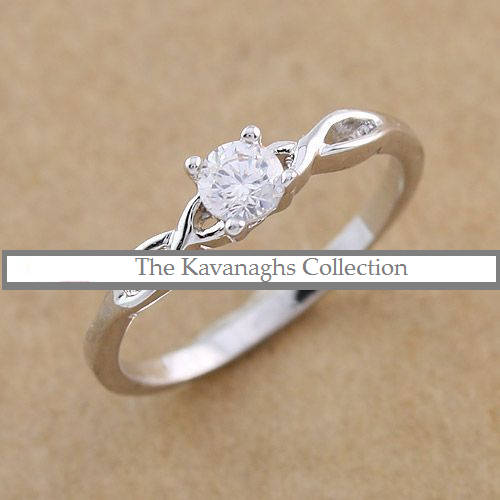The Kavanaghs Collection - Platinum Plated Simulated Diamond Ring