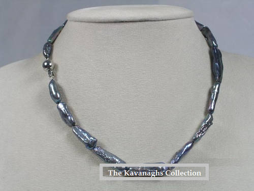 Kavanaghs - Stunning Genuine Biwa Pearl Necklace with Solid Silver Clasp