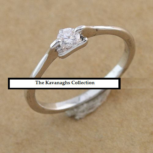 The Kavanaghs Collection - Platinum Plated Simulated Diamond Ring