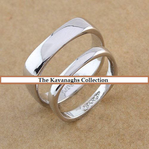 The Kavanaghs Collection - His and Hers White Gold Clad Rings