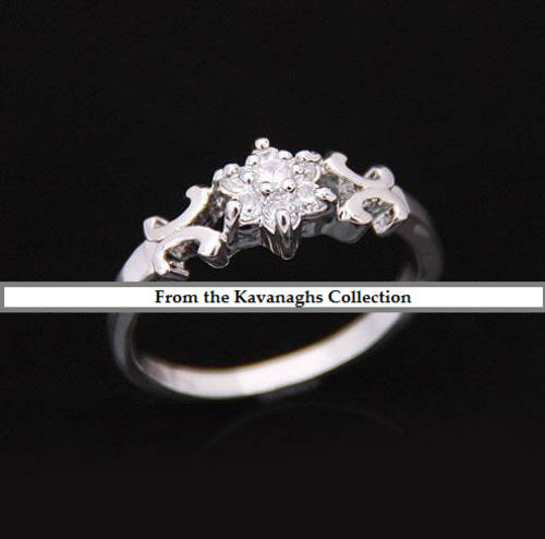 The Kavanaghs Collection - Platinum Plated Simulated Diamond Ring