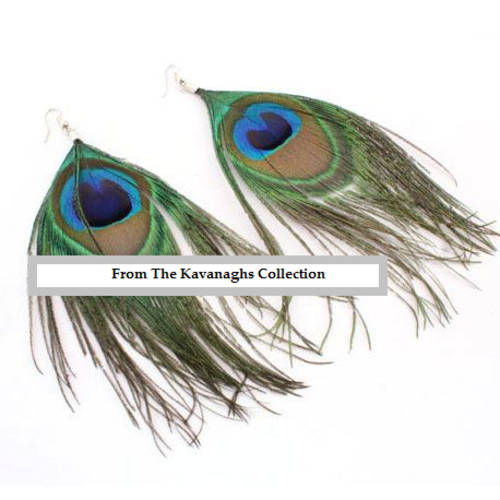 The Kavanaghs Collection - Lovely Peacock Feather Earrings