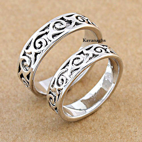 The Kavanaghs Collection - His and Hers White Gold Clad Rings