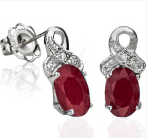 The Kavanaghs Collection - Amazing 1.23cts Genuine Ruby and Diamond Earrings