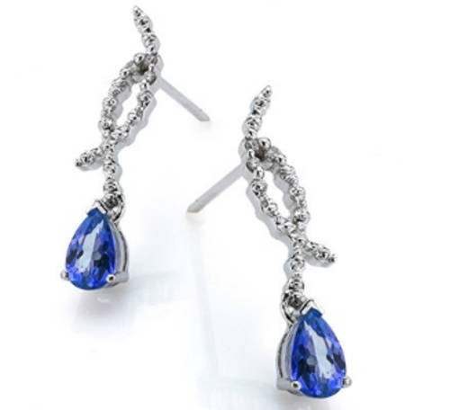 The Kavanaghs Collection - Alluring 0.71cts Genuine Tanzanite and Diamond Earrings