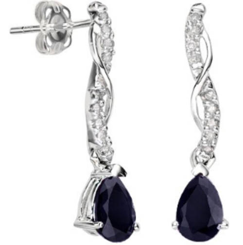 The Kavanaghs Collection - Sparkling 1.05ct Genuine Sapphire and Diamond Earrings