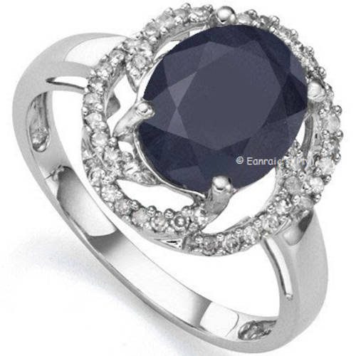 Magnificent 3.00cts Genuine Sapphire and Diamond Ring