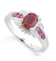 Beautiful 0.89ct Genuine Ruby and 0.01ct Diamond Ring