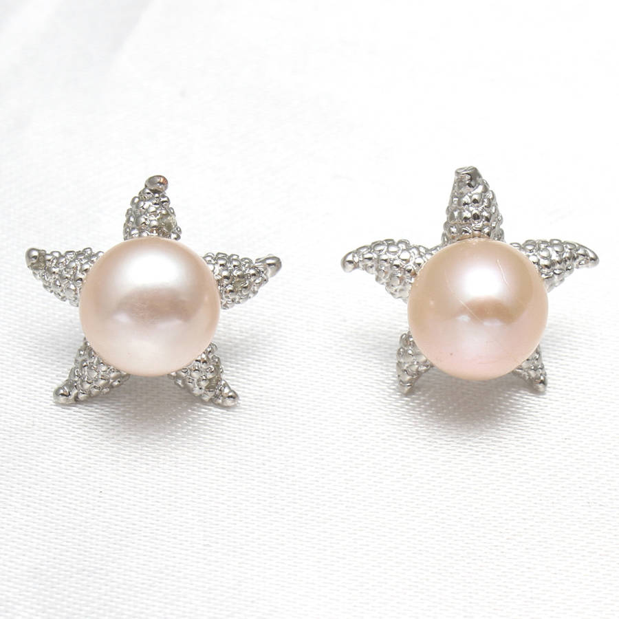 KAVANAGHS - Sparkling Genuine 9mm Genuine Cultured Pearl Earrings.