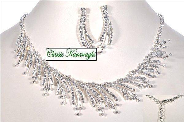 From the Kavanaghs Collection - Sparkling Simulated Diamond Necklace and Earring Set
