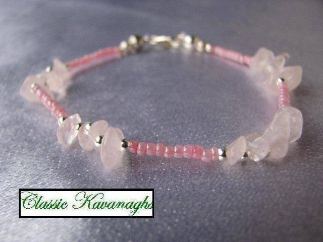 Kavanaghs Collection - Rose Quartz and Seed Bead Bracelet