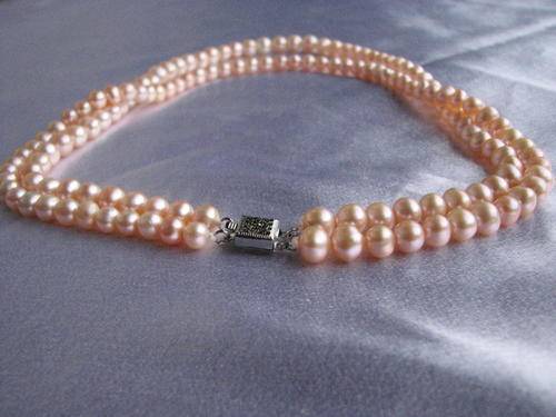 Kavaanghs - Exquisite Silver Plated Double Strand Pearl Necklace