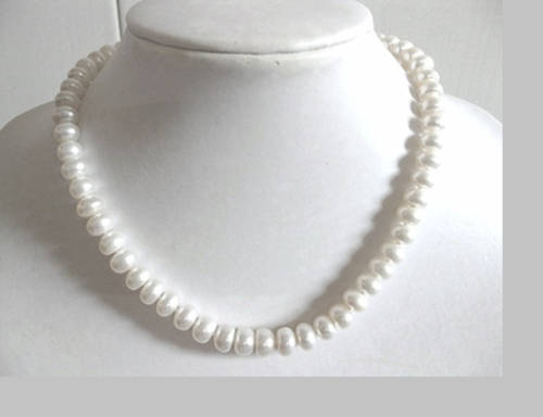 From the Kavanaghs Collection - 8mm Silky White Freshwater Pearl Necklace