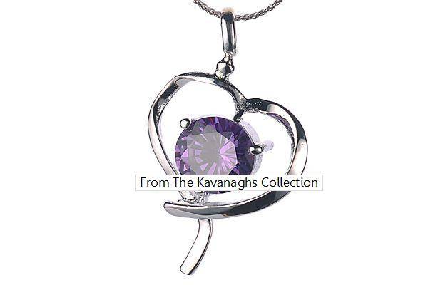 Kavanaghs - Hallmarked 925 Simulated Amethyst Pendant