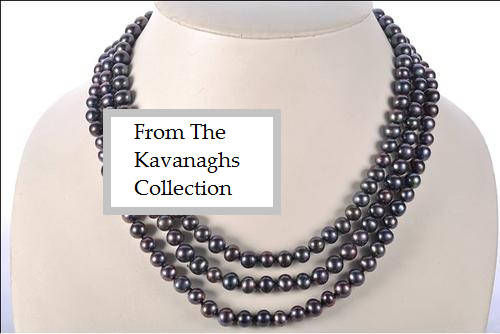 Kavanaghs Collection - Black Freshwater Pearl Necklace with Sterling Silver Clasp