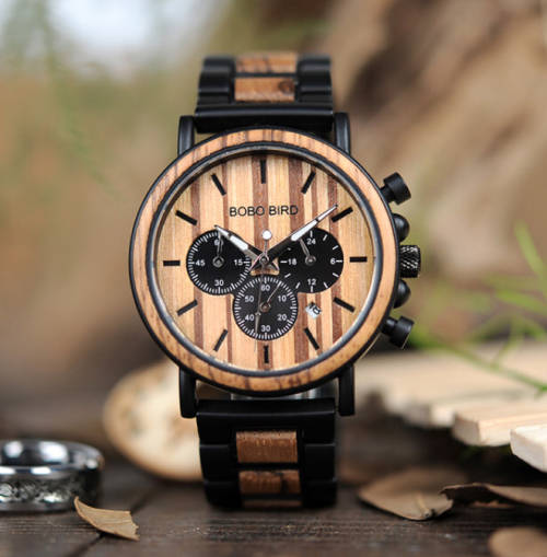 Bobo Bird Chronograph Wooden Watch "In box"