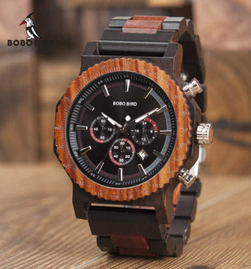 Bobo Bird Chronograph Wooden Watch "In box"