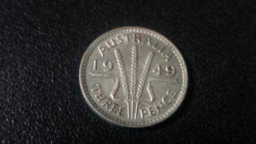 AUSTRALIA 1949 SILVER 3D  THREEPENCE COIN - NICE CONDITION - FOR XCOINS ONLY