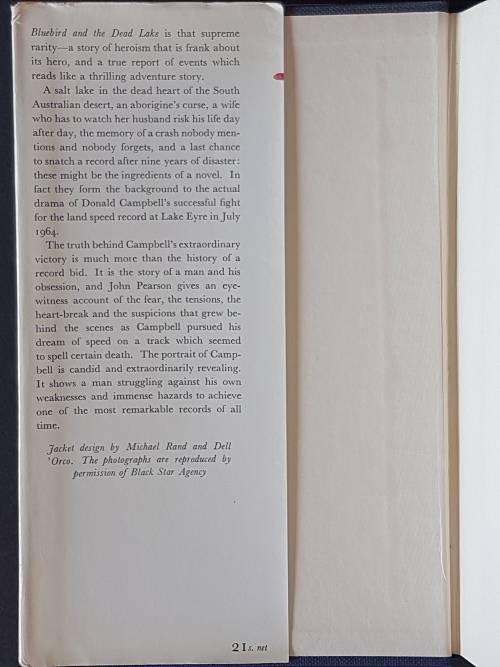 Bluebird and the Dead Lake - The Story of the Strangest Record Ever Won - By John Pearson