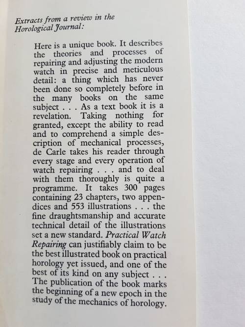 Practical Watch Repairing - By Donald de Carle