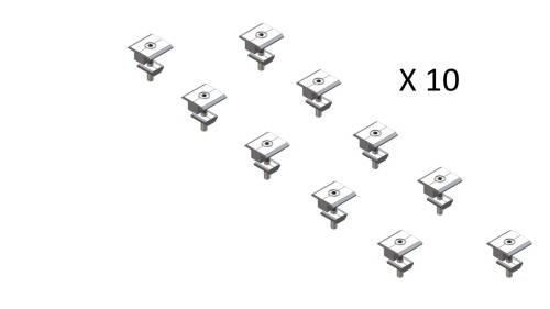 MIDDLE CLAMP ALUMINIUM 30 -40 mm  solar mounting ( 10 pack combo kit )