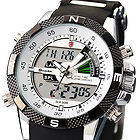 SHARK LUXURY MENS ARMY LCD DUAL DISPLAY ALARM CHRONOGRAPH SPORT WRIST WATCH