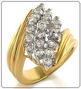 STUNNING CLUSTER PAVE SETTING RING SIZE 8