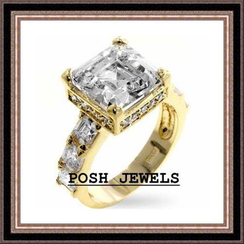 ***FREE SAPO SHIPPING***3.5ct Vintage Style Emerald Cut CZ Ring***SIZE 6
