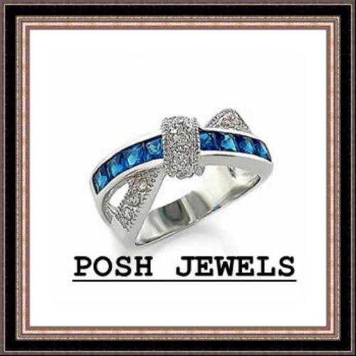 ***FREE SAPO SHIPPING***1 Carat Sapphire CZ Ring***SIZE 10
