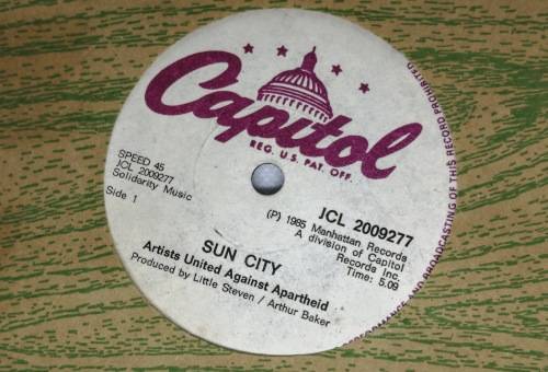 45 Vinyl Record `Sun City` 1985 Rare