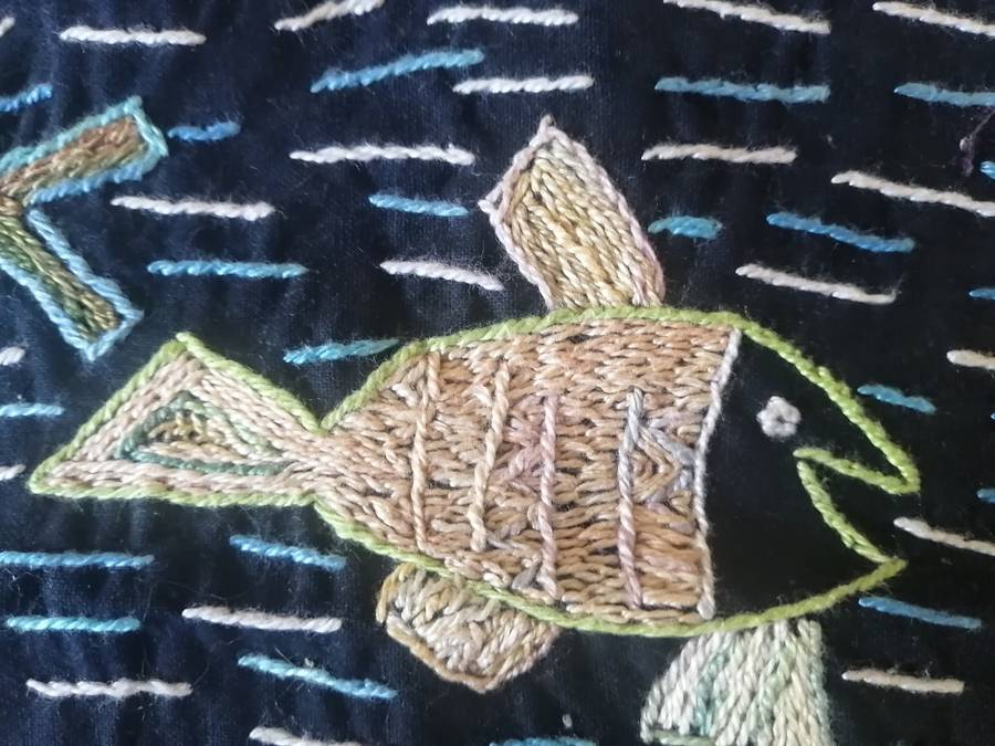 EMBROIDERY 3 Pieces Art Fish Giraffe Guinea Fowl Inthuthuko Project South Africa