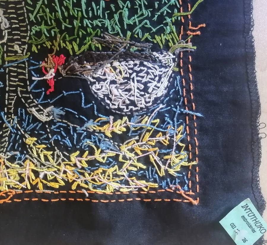 EMBROIDERY 3 Pieces Art Fish Giraffe Guinea Fowl Inthuthuko Project South Africa