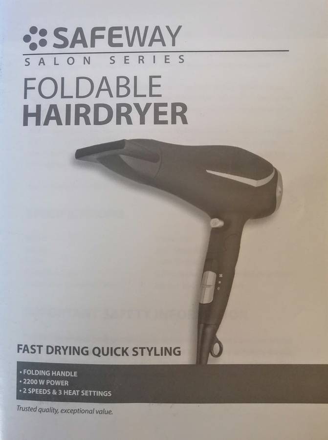 HAIRDRYER Foldable Safeway New-in-box