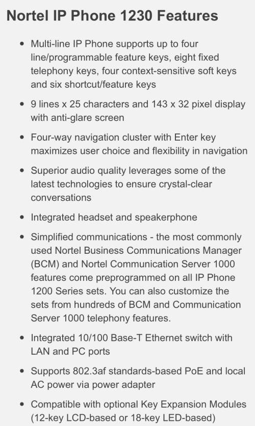 NORTEL IP 1230 PHONE