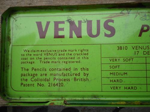 Rare Antique Venus Perfect Pencils Tin Made In England