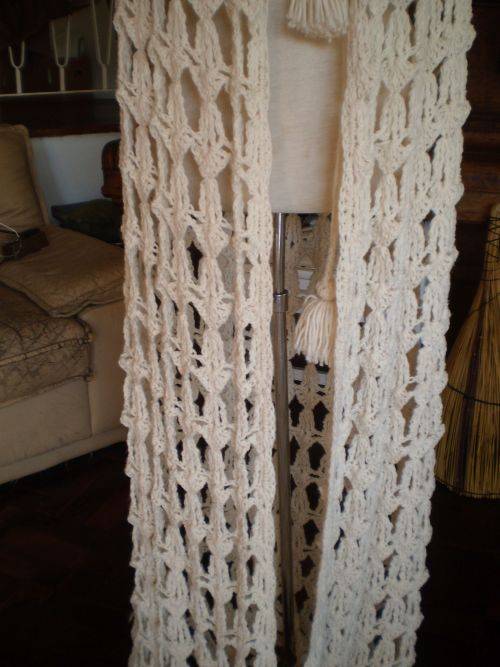 Very Unique Vintage 1970s Hand Crocheted Maxi Cape With Hood