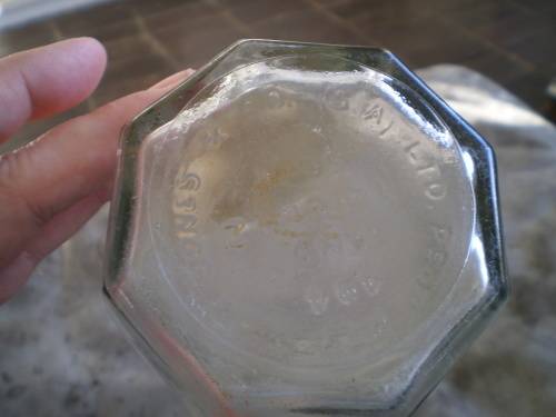 Rare Vintage All Gold Tomato Sauce Octagonal Glass Bottle