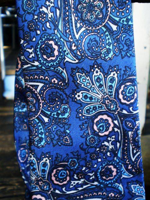 Fabio Italian Saunders Silk Blue Vintage Tie
