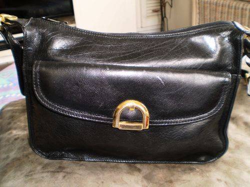 Vintage Genuine Black Leather Hand Bag Christin very good condition