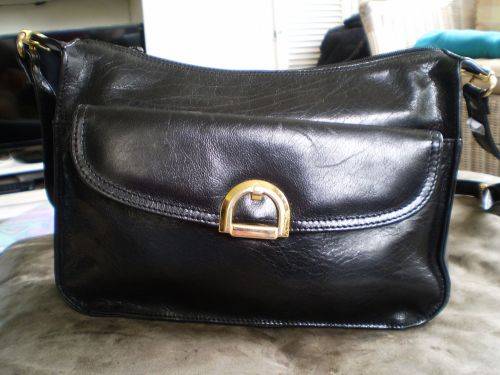 Vintage Genuine Black Leather Hand Bag Christin very good condition