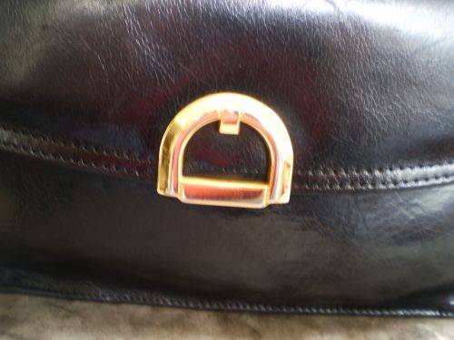Vintage Genuine Black Leather Hand Bag Christin very good condition