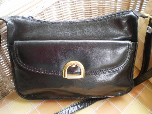 Vintage Genuine Black Leather Hand Bag Christin very good condition