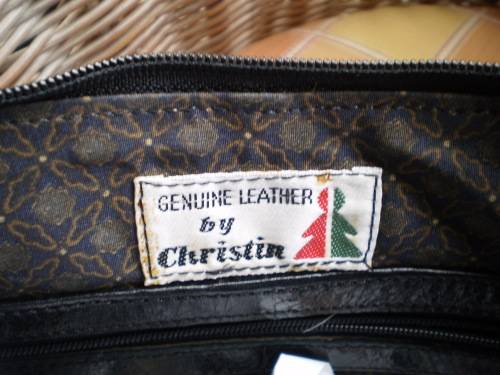 Vintage Genuine Black Leather Hand Bag Christin very good condition