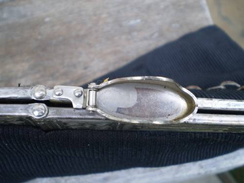 Antique French Black Art Nouveau Hand Bag With Metal Frame
